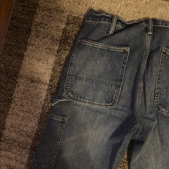 Worn twice American Eagle Outfitters Blue Relaxed Jeans with Distressed Details - Picture 9 of 9